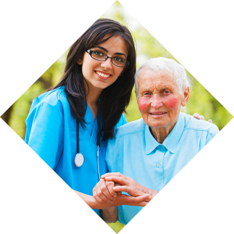 nurse and elderly man
