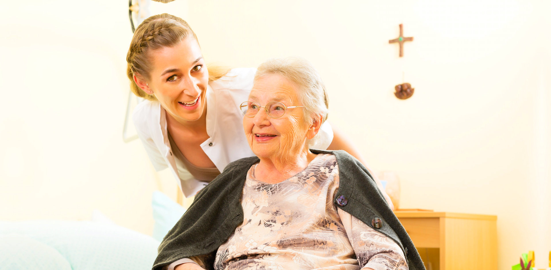 nurse and elderly woman