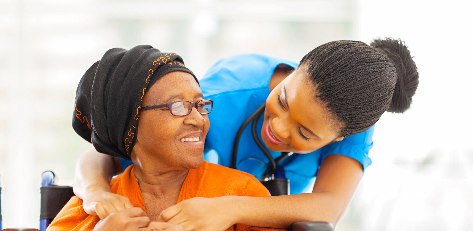 nurse and elderly woman